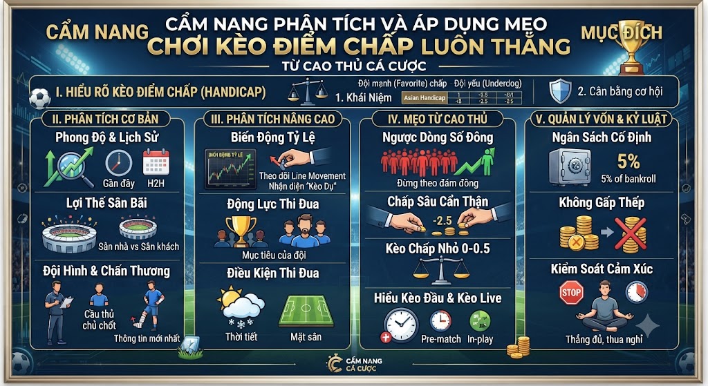 Mẹo chơi kèo điểm chấp luôn thắng